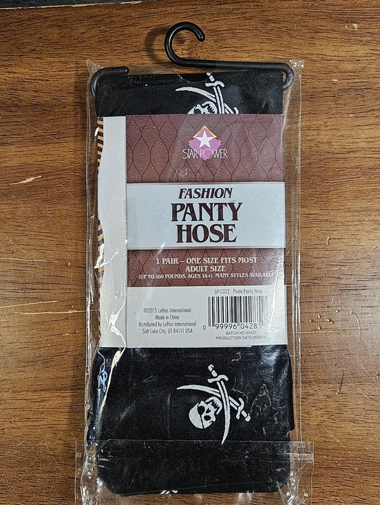 Accessories - Pirate Jolly Roger Pantyhose Tights One Size Halloween Costume New Adult